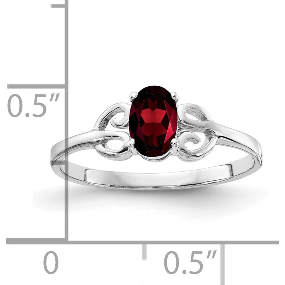 14K White Gold Oval Garnet Ring - 0.60 Carat Total Garnet Weight by Monteluci Fine Jewelry