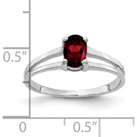 14K White Gold Oval Garnet Ring - 0.60 Carat by Monteluci Fine Jewelry