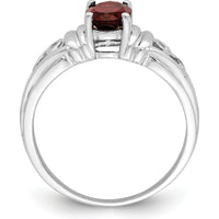 14K White Gold Oval Garnet Ring - 1.00 Carat Garnet by Monteluci Fine Jewelry