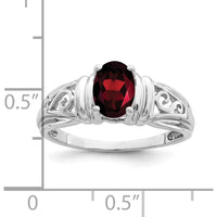 14K White Gold Oval Garnet Ring - 1.00 Carat Garnet by Monteluci Fine Jewelry