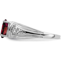 14K White Gold Oval Garnet Ring - 1.00 Carat Garnet by Monteluci Fine Jewelry