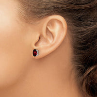 14K White Gold Oval Garnet Stud Earrings - 1.4 Carat Total Garnet Weight by Monteluci Fine Jewelry