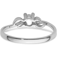 14K White Gold Oval Gemstone Ring Mounting - 5.00x3.00mm by Oro Pregiato