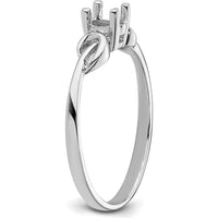 14K White Gold Oval Gemstone Ring Mounting - 5.00x3.00mm by Oro Pregiato