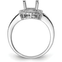 14K White Gold Oval Halo Ring Mounting for 8x6mm Gemstone with Milgrain Detail by Monteluci Fine Jewelry