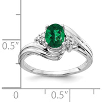 14K White Gold Oval Helenite and Diamond Ring with Split Shank Design - 1.06 Carat Total Gem Weight by Monteluci Fine Jewelry