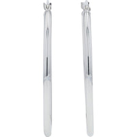 14K White Gold Oval Hoop Earrings - 1.90 grams
