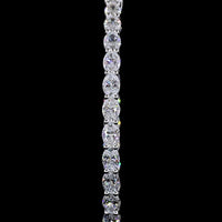 14K White Gold Oval Hoop Earrings with East-West Prong Set Lab Grown Diamonds - 6.22 Carats Total Diamond Weight - Covaloro Fine Jewelry