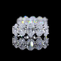 14K White Gold Oval Lab Diamond Huggie Earrings with Shared Prong Setting - 2.08 Carat Total Weight, E-F Color, VS1 Clarity - Covaloro Fine Jewelry