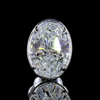 14K White Gold Oval Lab Diamond Stud Earrings with Bezel-Prong Setting - 3.07 Carats Total Diamond Weight, F Color VS1 Clarity - Covaloro Fine Jewelry