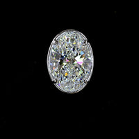 14K White Gold Oval Lab Diamond Stud Earrings with Bezel-Prong Setting - 5.13 Carat Total Weight (E-F Color, VS1 Clarity) - Covaloro Fine Jewelry