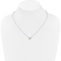 14K White Gold Oval Peridot and Diamond Halo Pendant Necklace - 0.22 Carat Peridot, 0.072 Carat Diamond Total Weight by Lumare Gioia