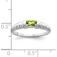 14K White Gold Oval Peridot Ring - 0.25 Carat Natural Peridot by Monteluci Fine Jewelry