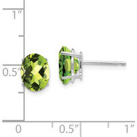 14K White Gold Oval Peridot Stud Earrings - 1.30 Carat Total Gem Weight by Monteluci Fine Jewelry