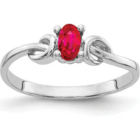 14K White Gold Oval Ruby Ring - 0.32 Carat Natural Faceted Ruby by Monteluci Fine Jewelry