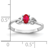 14K White Gold Oval Ruby Ring - 0.32 Carat Natural Faceted Ruby by Monteluci Fine Jewelry