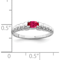 14K White Gold Oval Ruby Ring - 0.32 Carat Total Ruby Weight by Monteluci Fine Jewelry