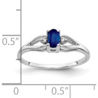 14K White Gold Oval Sapphire and Diamond Ring - 0.35 Carat Sapphire, 0.01 Carat Diamond by Monteluci Fine Jewelry