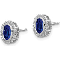 14K White Gold Oval Sapphire Post Earrings - 0.25 Carat Total Sapphire Weight by Monteluci Fine Jewelry