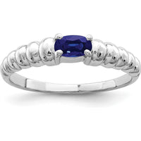 14K White Gold Oval Sapphire Ring - 0.35 Carat Natural Blue Sapphire by Monteluci Fine Jewelry