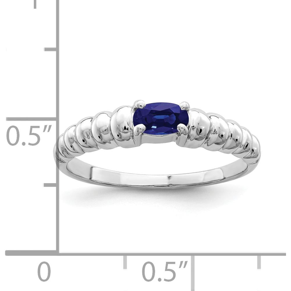 14K White Gold Oval Sapphire Ring - 0.35 Carat Natural Blue Sapphire by Monteluci Fine Jewelry
