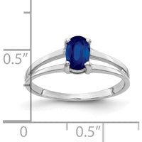 14K White Gold Oval Sapphire Ring - 0.65 Carat Natural Faceted Sapphire by Monteluci Fine Jewelry