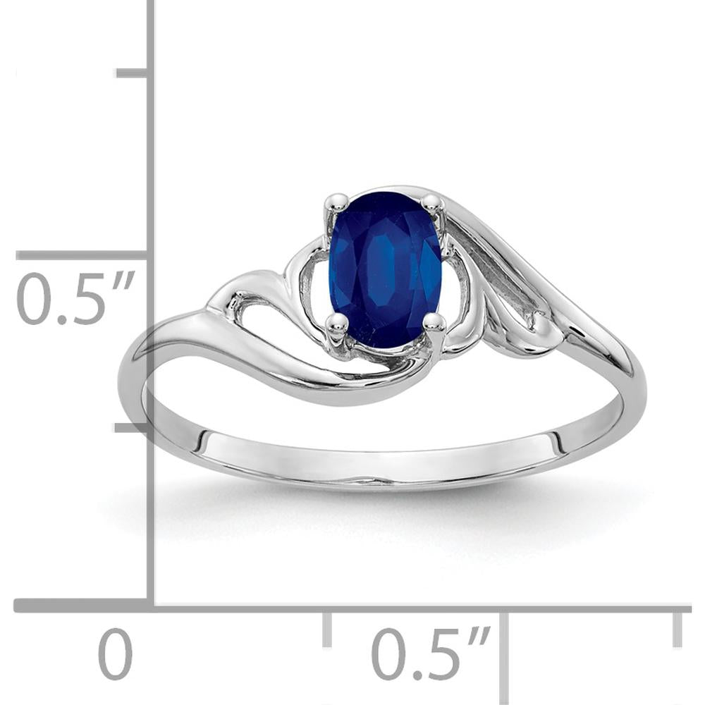 14K White Gold Oval Sapphire Ring - 0.65 Carat Natural Faceted Sapphire by Monteluci Fine Jewelry
