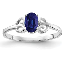 14K White Gold Oval Sapphire Ring - 0.65 Carat Total Gemstone Weight by Monteluci Fine Jewelry