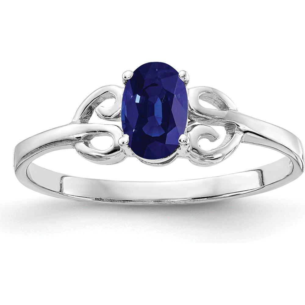 14K White Gold Oval Sapphire Ring - 0.65 Carat Total Gemstone Weight by Monteluci Fine Jewelry