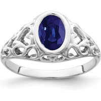 14K White Gold Oval Sapphire Ring - 1.05 Carat Total Weight by Monteluci Fine Jewelry