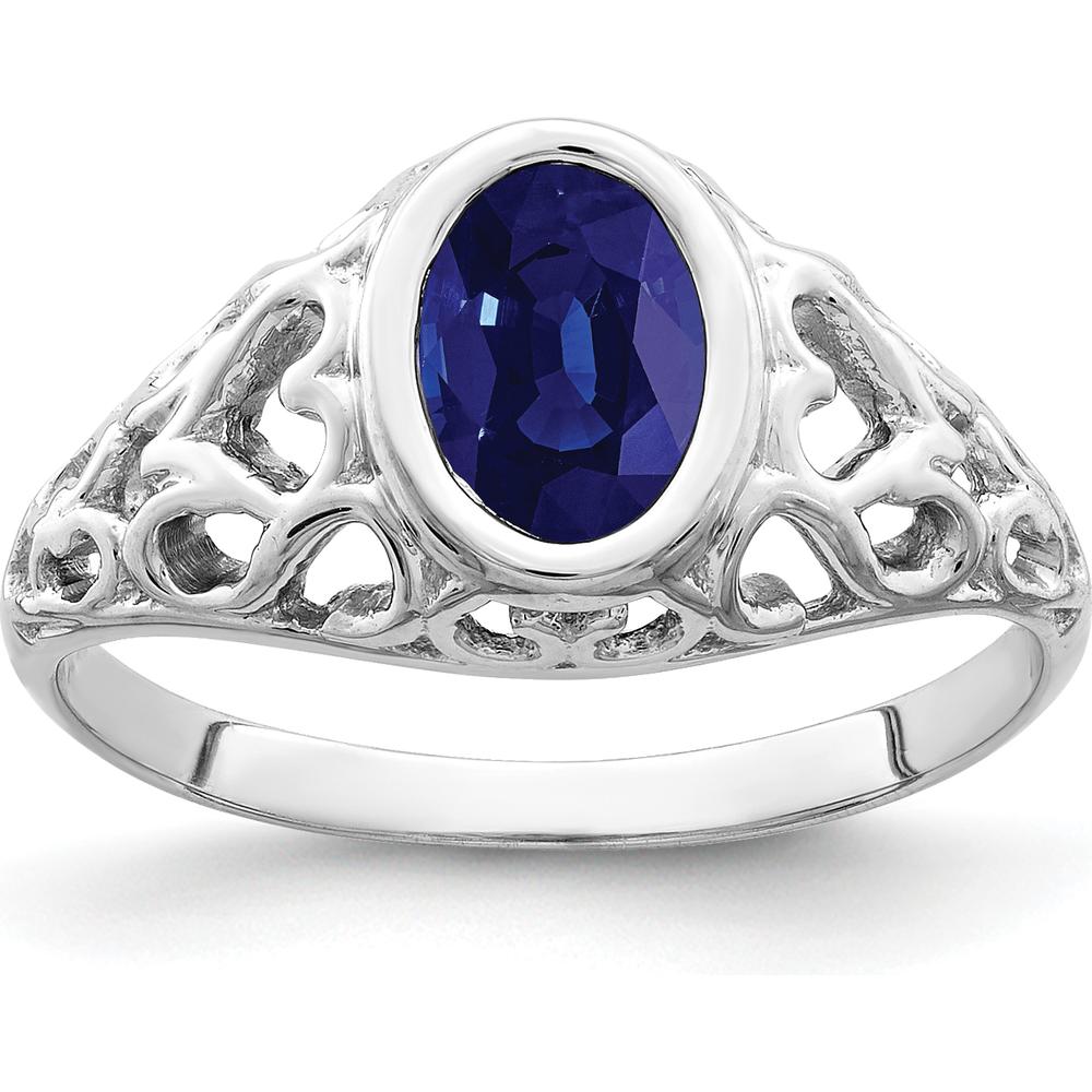 14K White Gold Oval Sapphire Ring - 1.05 Carat Total Weight by Monteluci Fine Jewelry