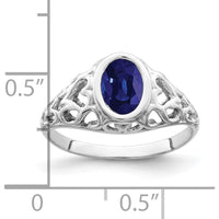 14K White Gold Oval Sapphire Ring - 1.05 Carat Total Weight by Monteluci Fine Jewelry
