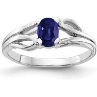 14K White Gold Oval Sapphire Ring with 0.65 Carat Faceted Blue Sapphire by Monteluci Fine Jewelry