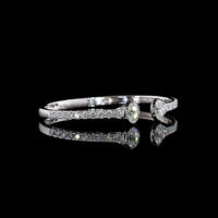 14K White Gold Oval Shape Bangle Bracelet with Black Rhodium Accents and Lab Diamonds - 4.29 Carat Total Diamond Weight - Covaloro Fine Jewelry