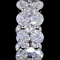 14K White Gold Oval Shaped Huggie Earrings with 14 Prong Set Oval Cut Lab Diamonds - 3.99 Carats Total Diamond Weight - Covaloro Fine Jewelry