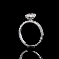 14K White Gold Oval Solitaire Diamond Shank Ring featuring 1.52 Carats D VVS2 Center and 0.45 Carats E VS1 Diamond Band Accents - 1.97 Total Carat Weight, IGI Certified - Covaloro Fine Jewelry