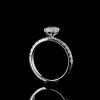 14K White Gold Oval Solitaire Diamond Shank Ring with 1.03 Carat D VVS2 Center Stone and 0.43 Carat Brilliant Cut Accent Diamonds - 1.46 Carat Total Diamond Weight - Covaloro Fine Jewelry