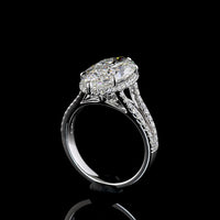 14K White Gold Oval Split Shank Ring with 4.56 Carat Oval Cut Lab Diamond and 0.62 Carat Brilliant Cut Side Diamonds - 5.18 Carat Total Weight, IGI Certified E VVS2 - Covaloro Fine Jewelry