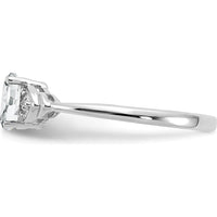 14K White Gold Oval White Topaz and Round Diamond Ring - 0.55 Carat Topaz, 0.01 Carat Diamonds by Oro Pregiato