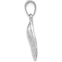14K White Gold Oyster Shell Pendant with Rhodium Plating by Oro Pregiato