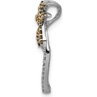 14K White Gold Palm Tree Pendant Slide with White and Green Diamonds - 1/4 Carat Total Diamond Weight by Monteluci Fine Jewelry