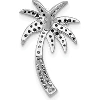 14K White Gold Palm Tree Pendant Slide with White and Green Diamonds - 1/4 Carat Total Diamond Weight by Monteluci Fine Jewelry