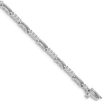 14K White Gold Paperclip Link Tennis Bracelet with 28 Round Diamonds - 1.5 Carat Total Diamond Weight by Monteluci Fine Jewelry