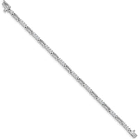 14K White Gold Paperclip Link Tennis Bracelet with 28 Round Diamonds - 1.5 Carat Total Diamond Weight by Monteluci Fine Jewelry