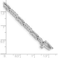 14K White Gold Paperclip Link Tennis Bracelet with 28 Round Diamonds - 1.5 Carat Total Diamond Weight by Monteluci Fine Jewelry