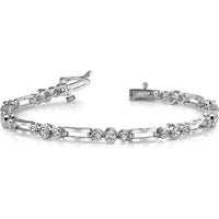14K White Gold Paperclip Link Tennis Bracelet with Bezel Set Round Diamonds - 1.8 Carat Total Diamond Weight by Monteluci Fine Jewelry