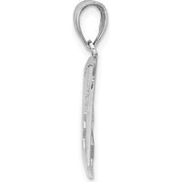 14K White Gold PARAMEDIC Cut-Out Pendant with Star of Life Design by Oro Pregiato