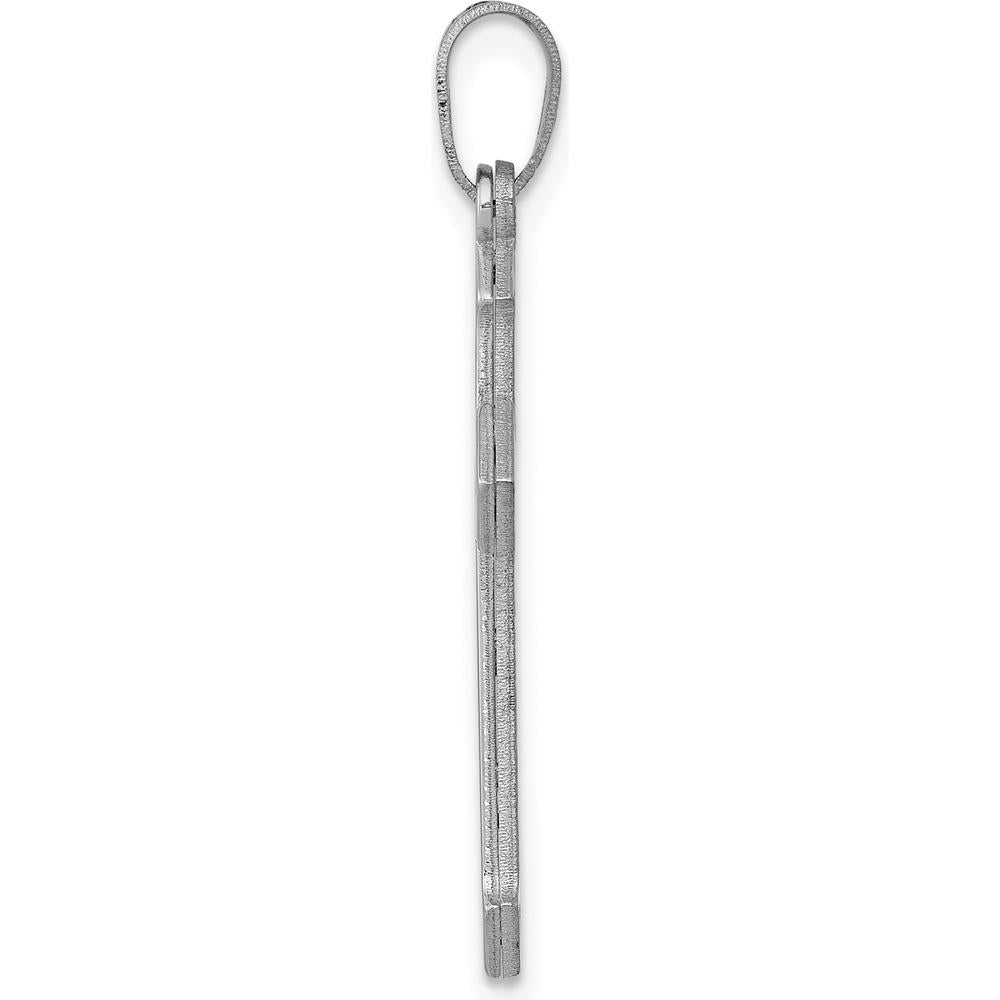 14K White Gold Passion Cross Pendant - 30mm Length, Rhodium Plated Finish by Oro Pregiato