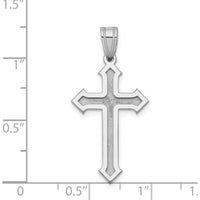 14K White Gold Passion Cross Pendant - 30mm Length, Rhodium Plated Finish by Oro Pregiato