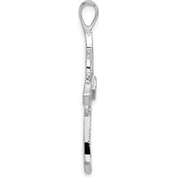 14K White Gold Passion Cross Pendant Mounting with Round Stone Settings - 33mm Length by Oro Pregiato